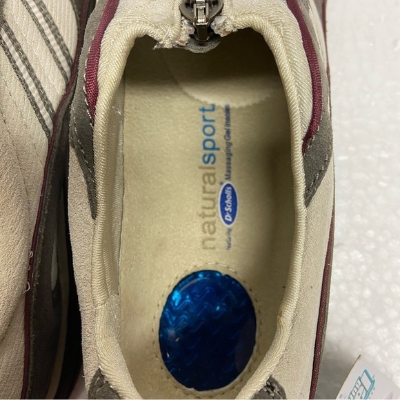 Dr.Scholls Natural Sport Sneaker Zip Up Gel Insole  Beige/Brown 7.5W NWT - Picture 5 of 7